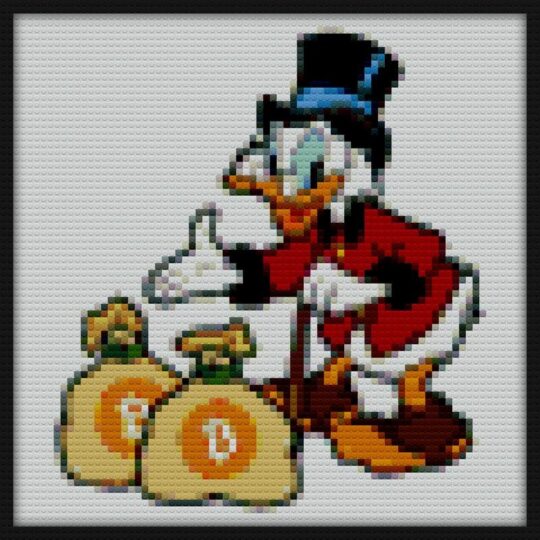 Scrooge Save Bitcoin Bricks Art | Compatible with LEGO-style bricks | Pixel Brick Art