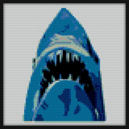 Shark Attack Bricks Art | Compatible with LEGO-style bricks | Pixel Brick Art