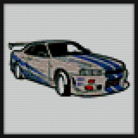 Skyline R34 Brian O Conner Bricks Art | Compatible with LEGO-style bricks | Pixel Brick Art