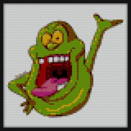 Slimer Bricks Art | Compatible with LEGO-style bricks | Pixel Brick Art