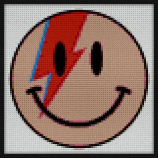 Smiley Bowie Bricks Art | Compatible with LEGO-style bricks | Pixel Brick Art