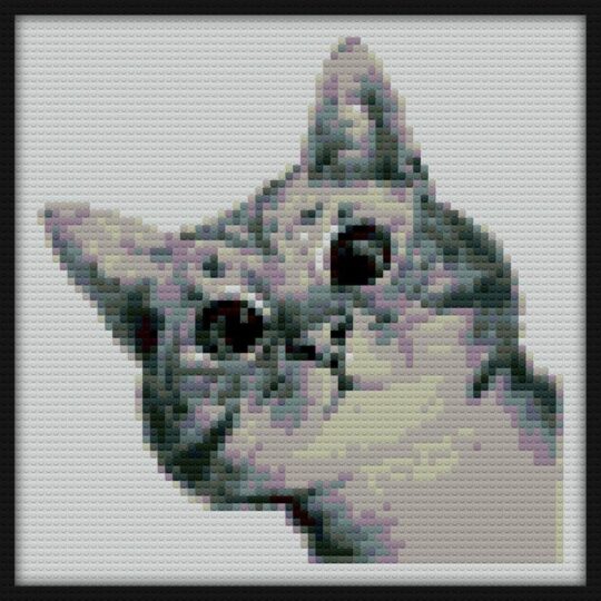 sneaky cat Bricks Art | Compatible with LEGO-style bricks | Pixel Brick Art