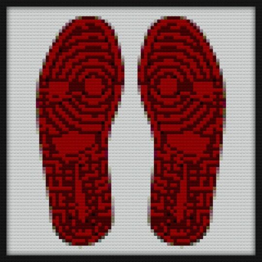 Sole Mates 1 Red Bricks Art | Compatible with LEGO-style bricks | Pixel Brick Art