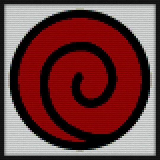 Spiral Clan Crest Bricks Art | Compatible with LEGO-style bricks | Pixel Brick Art