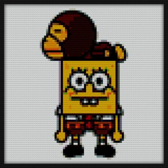 Spongebob Bricks Art | Compatible with LEGO-style bricks | Pixel Brick Art