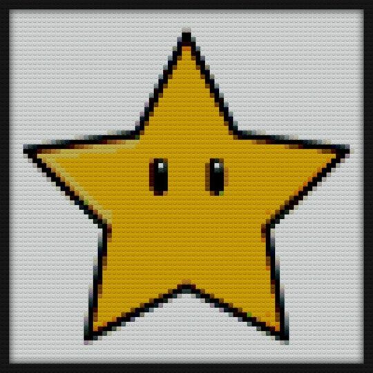 Star Bricks Art | Compatible with LEGO-style bricks | Pixel Brick Art