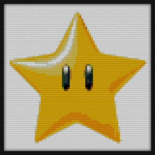 Star Bricks Art | Compatible with LEGO-style bricks | Pixel Brick Art