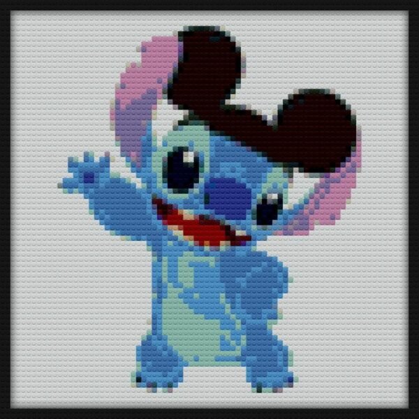 Stitch With Mickey Ears Bricks Art