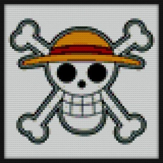 StrawHat Flag and Mask and more to decorate your room buy and join the Straw Hat crew mosaic wall art