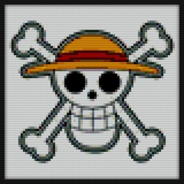 StrawHat Flag and Mask and more to decorate your room buy and join the Straw Hat crew Bricks Art