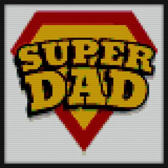 SUPER DAD IS DAD GIFTS FOR FATHER S DAY Bricks Art | Compatible with LEGO-style bricks | Pixel Brick Art