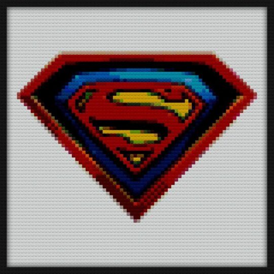 Superman New Design Fanart Bricks Art | Compatible with LEGO-style bricks | Pixel Brick Art