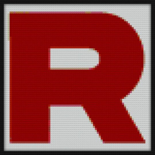 Team Rocket Logo Bricks Art | Compatible with LEGO-style bricks | Pixel Brick Art