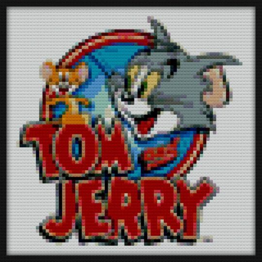 the girl with the maskandlt andgt andlt tom and jerry tom and jerry tom and jerry Bricks Art | Compatible with LEGO-style bricks | Pixel Brick Art