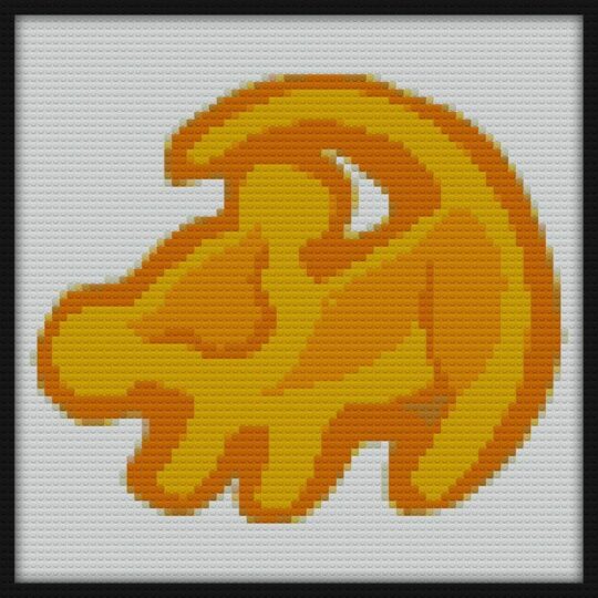 The Lion King but yellow Bricks Art | Compatible with LEGO-style bricks | Pixel Brick Art