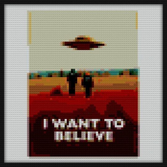 The X Files I want to believe FBI poster Bricks Art | Compatible with LEGO-style bricks | Pixel Brick Art