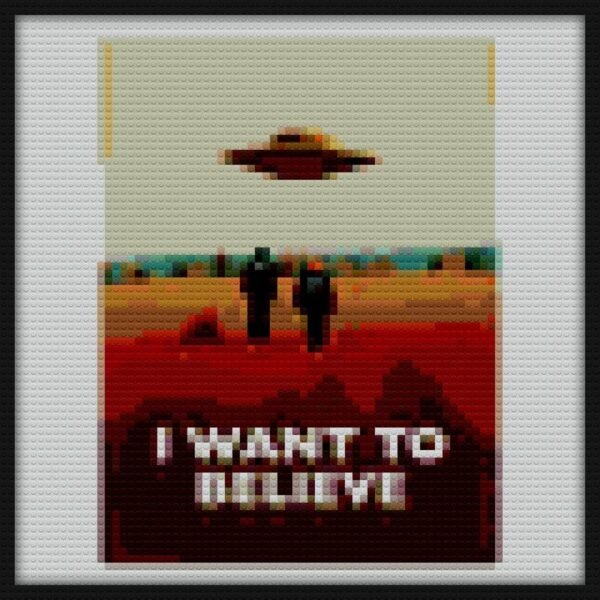 The X Files I want to believe FBI poster brick block art