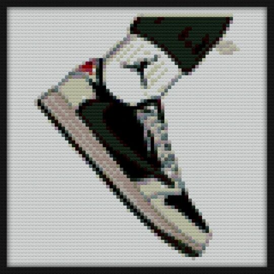 Travis Scott highest in the room Jordan 1 olive Bricks Art | Compatible with LEGO-style bricks | Pixel Brick Art