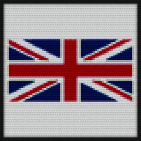 United Kingdom Flag Union Jack T Shirt Bricks Art | Compatible with LEGO-style bricks | Pixel Brick Art