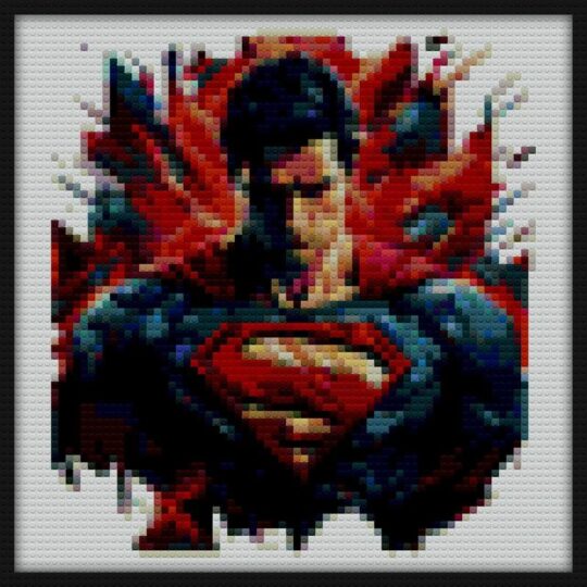 Unleash the Hero Within with Iconic Superman Designs 3 Bricks Art | Compatible with LEGO-style bricks | Pixel Brick Art