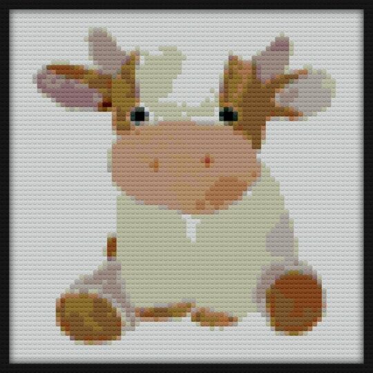 watercolor cow Bricks Art | Compatible with LEGO-style bricks | Pixel Brick Art