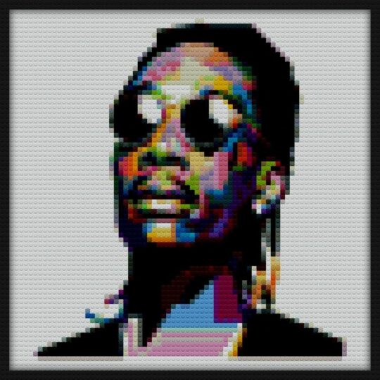 Wiz Khalifa Bricks Art | Compatible with LEGO-style bricks | Pixel Brick Art