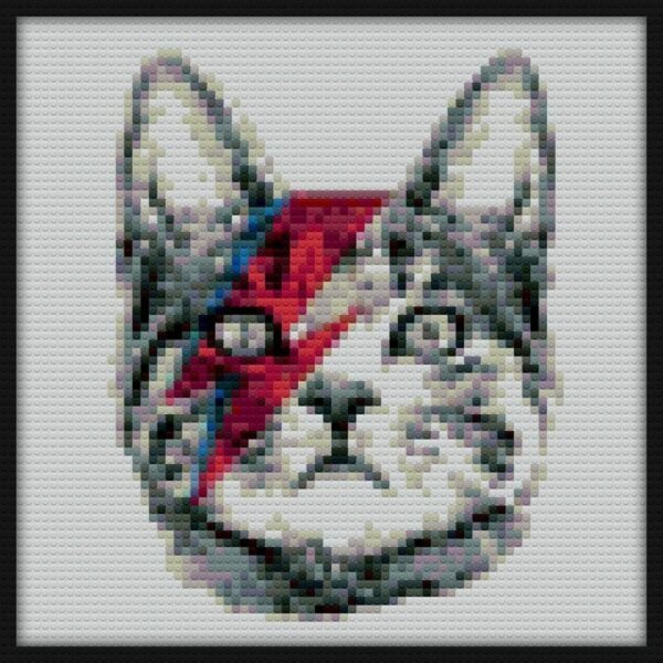 Ziggy Stardust Cat David Bowie Wo Bricks Art