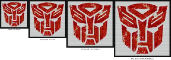 Autobots Logo Distressed Bricks diy mosaic