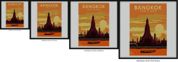 Bangkok Travel Poster Art Print Bricks diy bricks art
