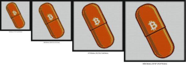 Bitcoin the orange pill Bricks brick block art