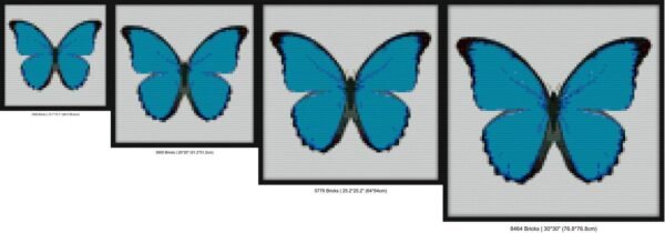 Blue Morpho Butterfly Art Bricks mosaic art