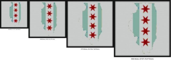 Chicago Flag Bricks mosaic wall art