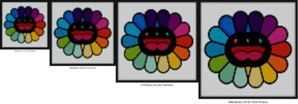 Colorful smiling flower Bricks diy wall art