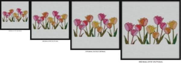 Colorful Tulips Flowers Bricks mosaic art