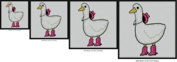 Cowgirl duck with pink boots Bricks diy art