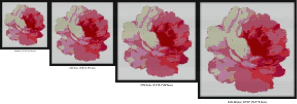 Flower pink peony Bricks mosaic blocks