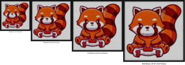 Gaming Red Panda Bricks diy wall art