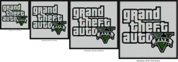 Grand Theft Auto Logo GTA V Bricks mosaic art