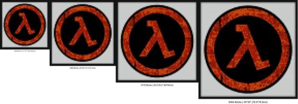 Half Life Lambda Symbol Bricks mosaic art