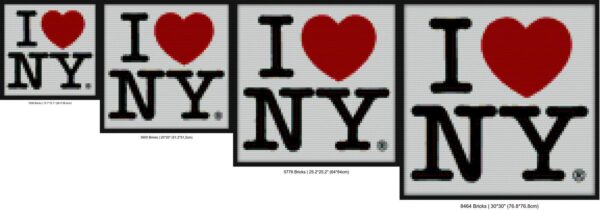 i heart ny Bricks mosaic wall art