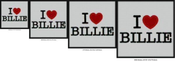 I Love Billie Bricks brick block art
