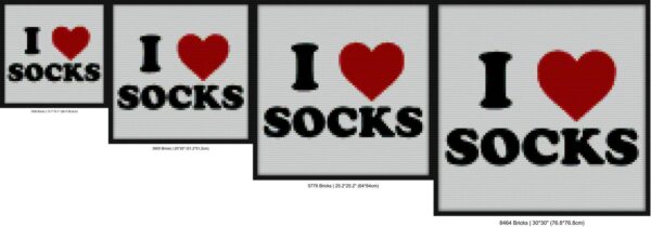 i love socks Bricks diy mosaic