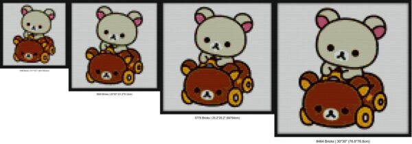 korilakkuma driving a Rilakkuma car Bricks diy wall art