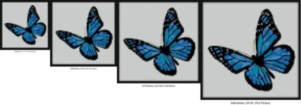 Light blue butterfly Bricks brick block art