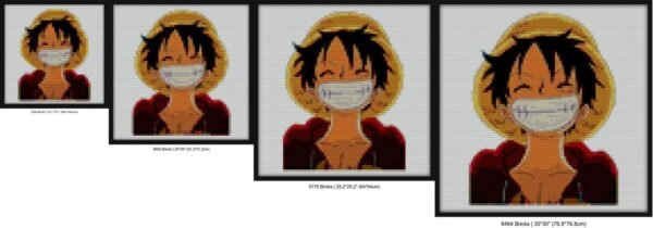 Luffy smile Bricks diy art