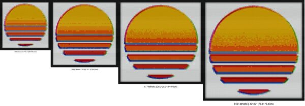 Outrun Retro Sun Bricks mosaic art