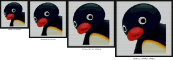 Pingu Peeker Bricks diy art