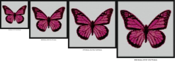 Pink Glittery Butterfly Bricks diy bricks art