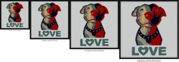 Pitbull LOVE Bricks diy wall art