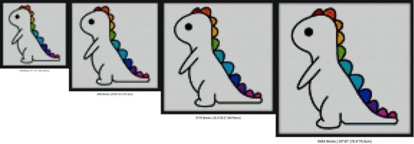 Rainbow Pride LGBTQ Dino Bricks diy wall art